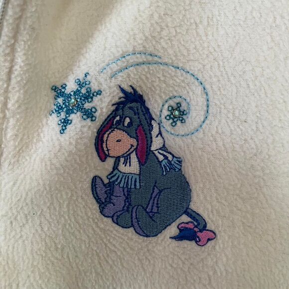 Vintage Eeyore Women's Cream and White Fleece size S - Picture 2 of 5